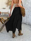 Devine Slit Drawstring Ruffled Skirt - Velora Luxury Fashion