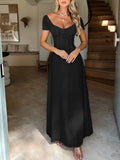 Devine Sweetheart Neck Short Sleeve Maxi Dress - Velora Luxury Fashion