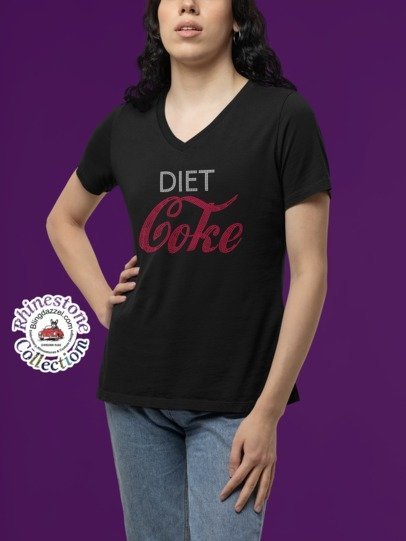 Diet Coke Rhinestone Shirt – Soda Lover Sparkle Bling Tee | Blingdazzel