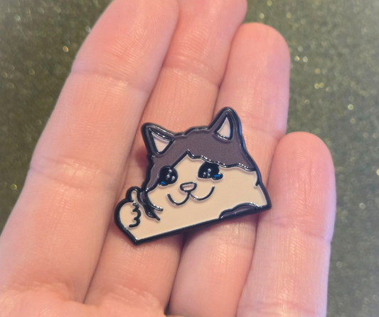 Doing Great! Sad Cat Thumbs Up Meme | Collectible Pin - Velora