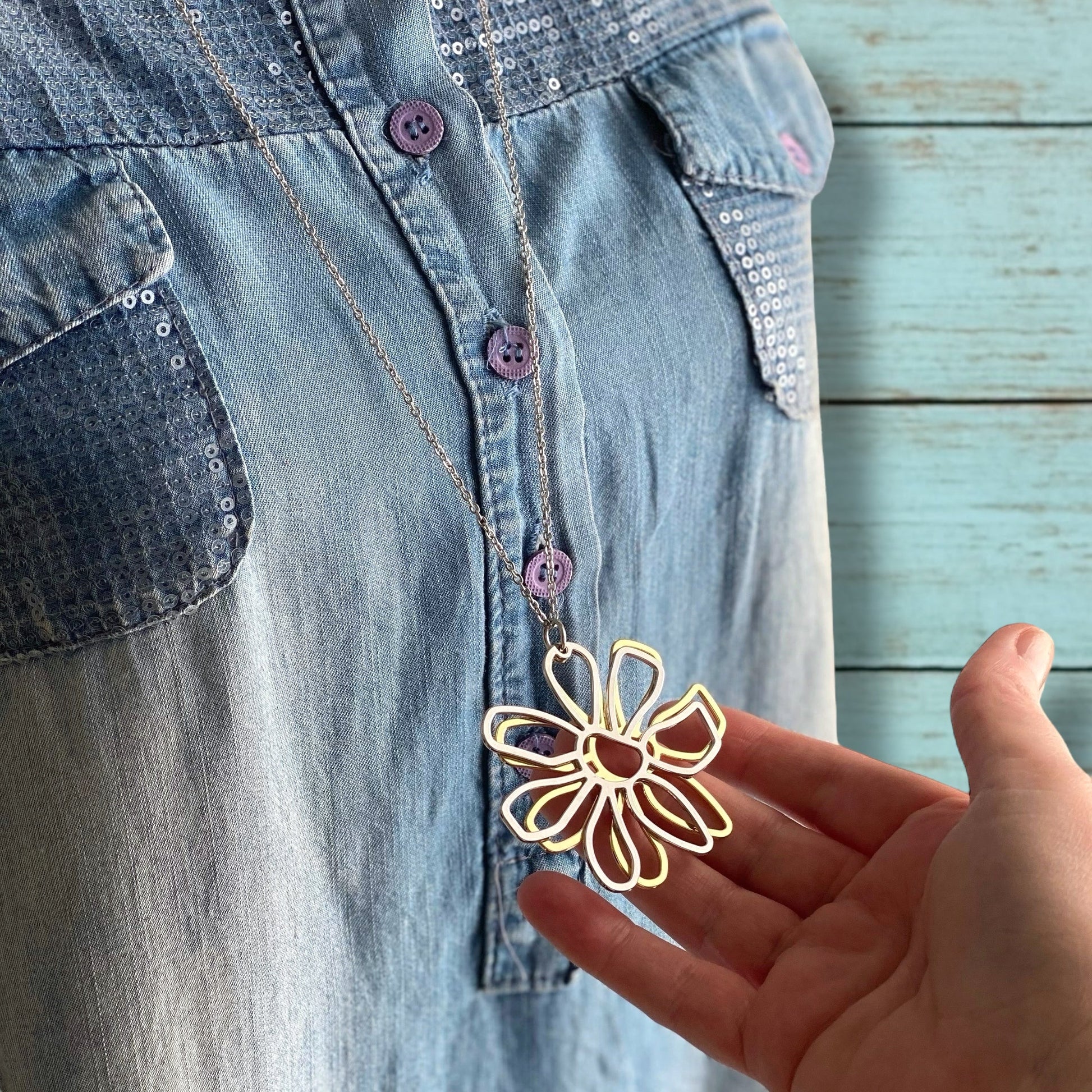 Double Flower Necklace - Velora Luxury Fashion