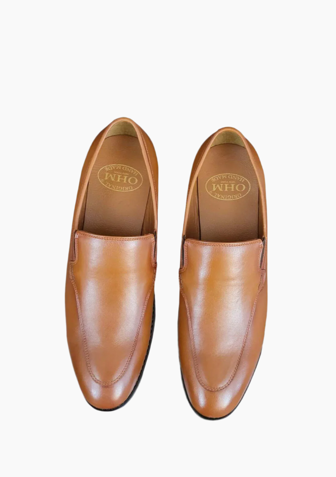 OHM Double Stitched Executive Slip-on Leather Shoes - Velora