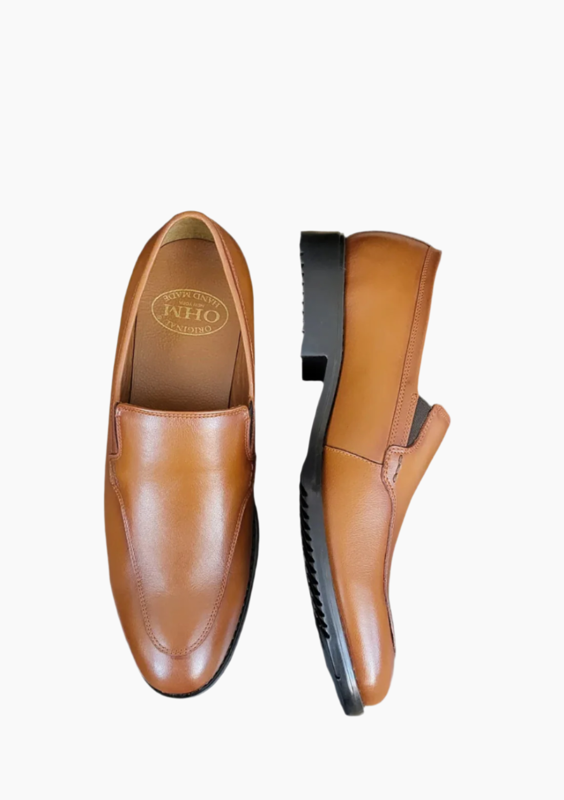 OHM Double Stitched Executive Slip-on Leather Shoes - Velora