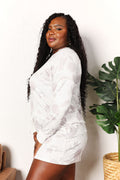 Double Take Floral Long Sleeve Top and Shorts Loungewear Set - Velora Luxury Fashion