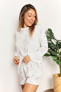 Double Take Floral Long Sleeve Top and Shorts Loungewear Set - Velora Luxury Fashion