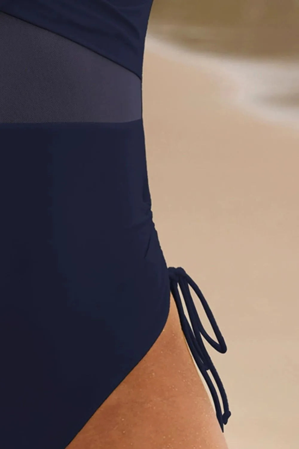 Drawstring Ruched V-Neck One-Piece Swimwear - Velora Luxury Fashion