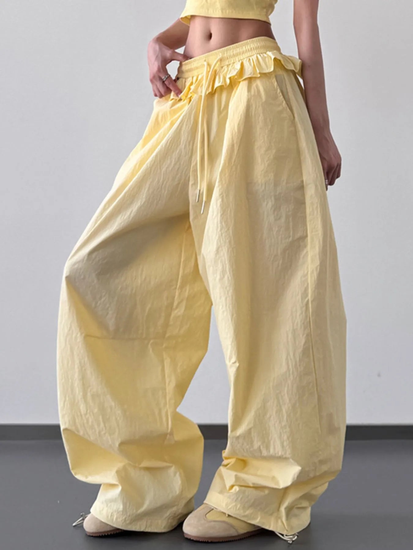 Drawstring Wide Leg Pants - Velora Luxury Fashion