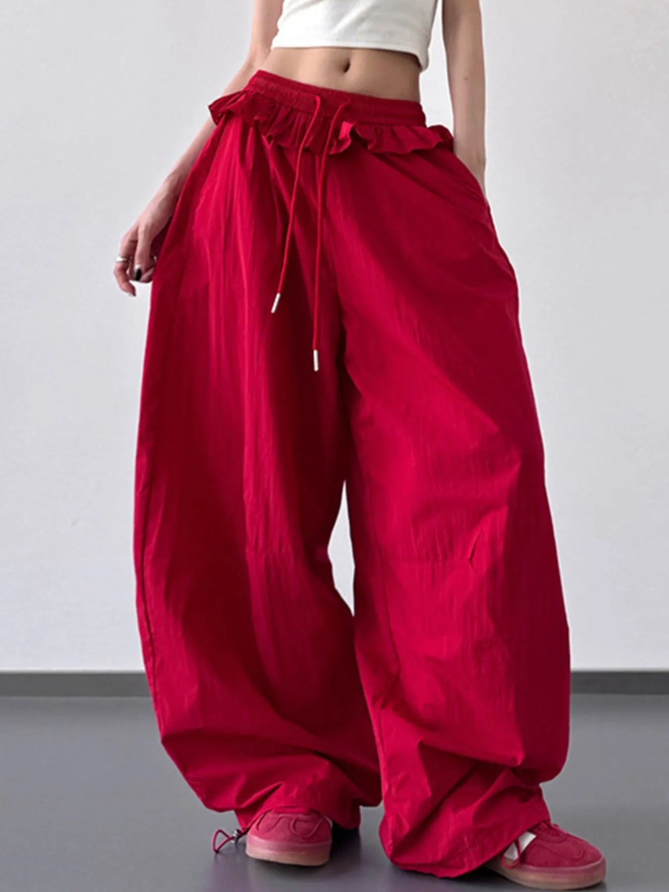 Drawstring Wide Leg Pants - Velora Luxury Fashion