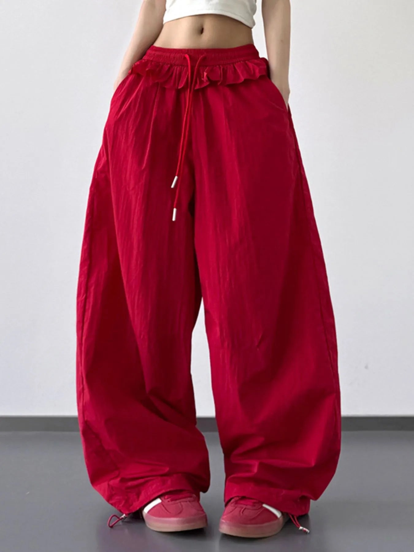 Drawstring Wide Leg Pants - Velora Luxury Fashion