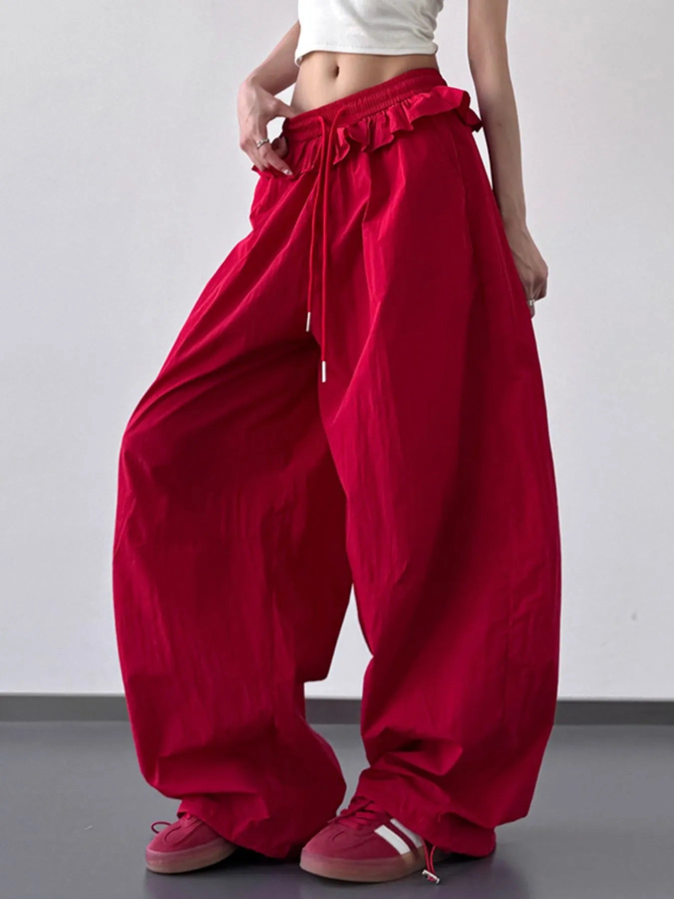 Drawstring Wide Leg Pants - Velora Luxury Fashion