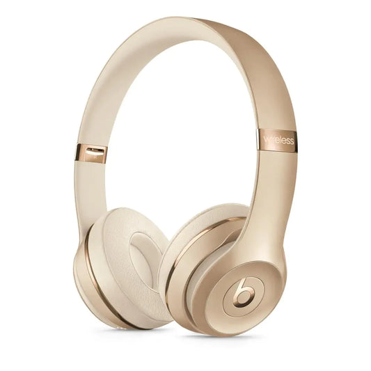 Beats Solo3 Wireless On-Ear Headphones - Gold (2024 Model) (Renewed)