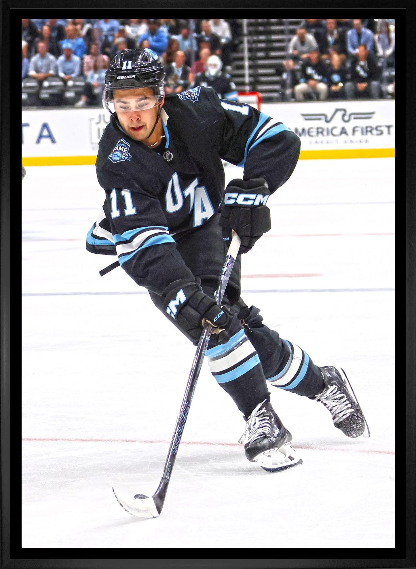 Dylan Guenther 20x29 Framed CanvasUtah Mammoth - Velora Luxury Fashion