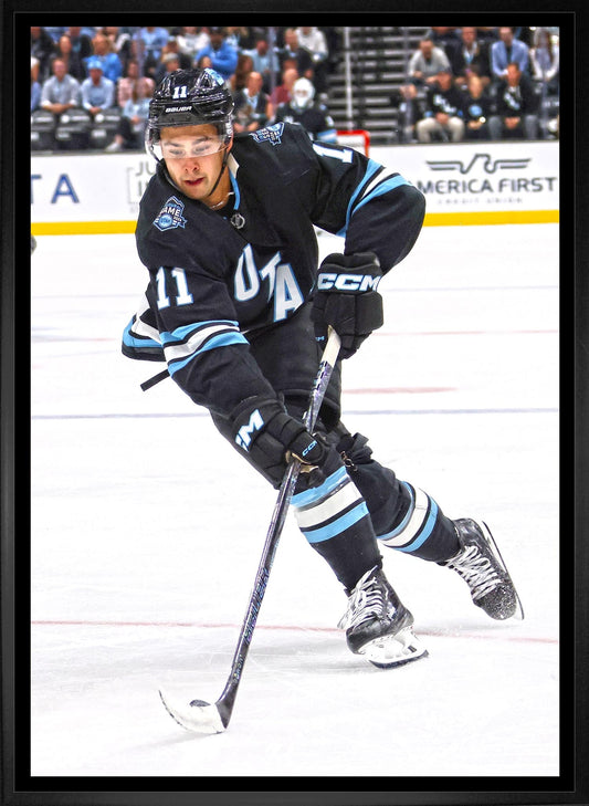 Dylan Guenther 20x29 Framed CanvasUtah Mammoth - Velora Luxury Fashion