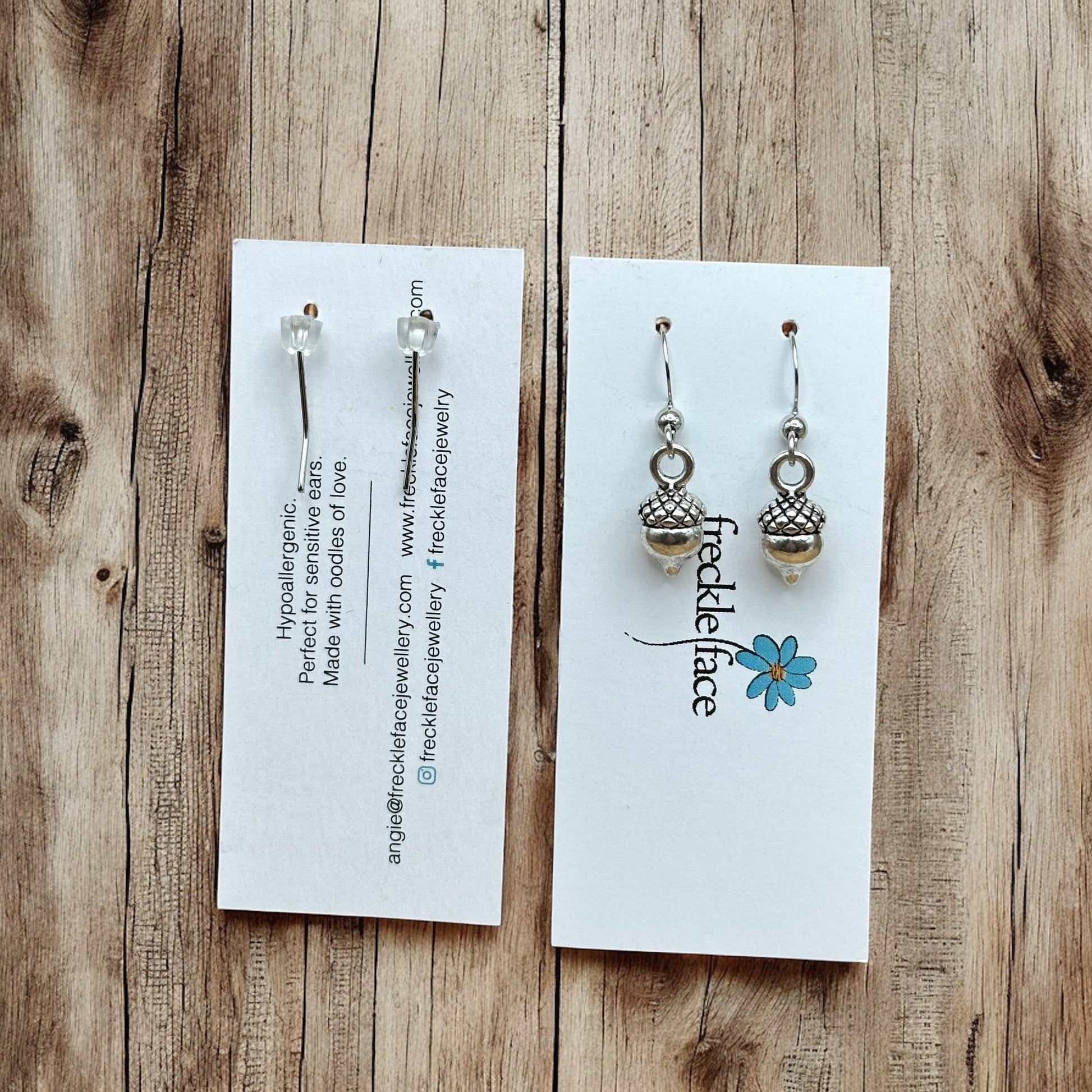 Simple Acorn Earrings – Minimalist Autumn-Inspired Earrings in Mixed Metals - Velora