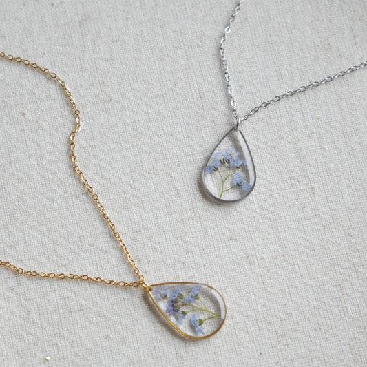 Collier Myosotis - goute (grand) - Velora