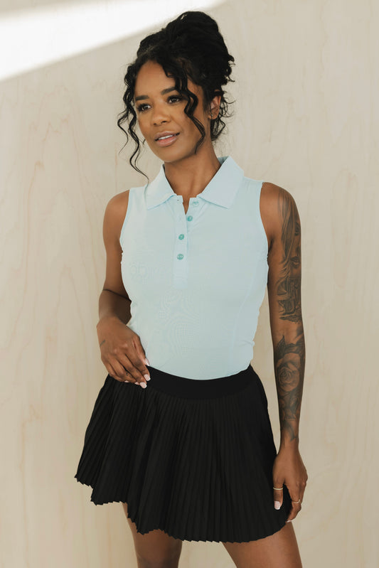 Sleeveless Polo Shirt - Velora Luxury Fashion