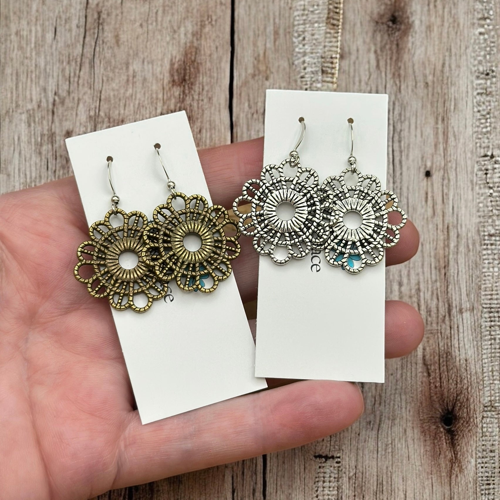 Lace Textured Earrings - Velora