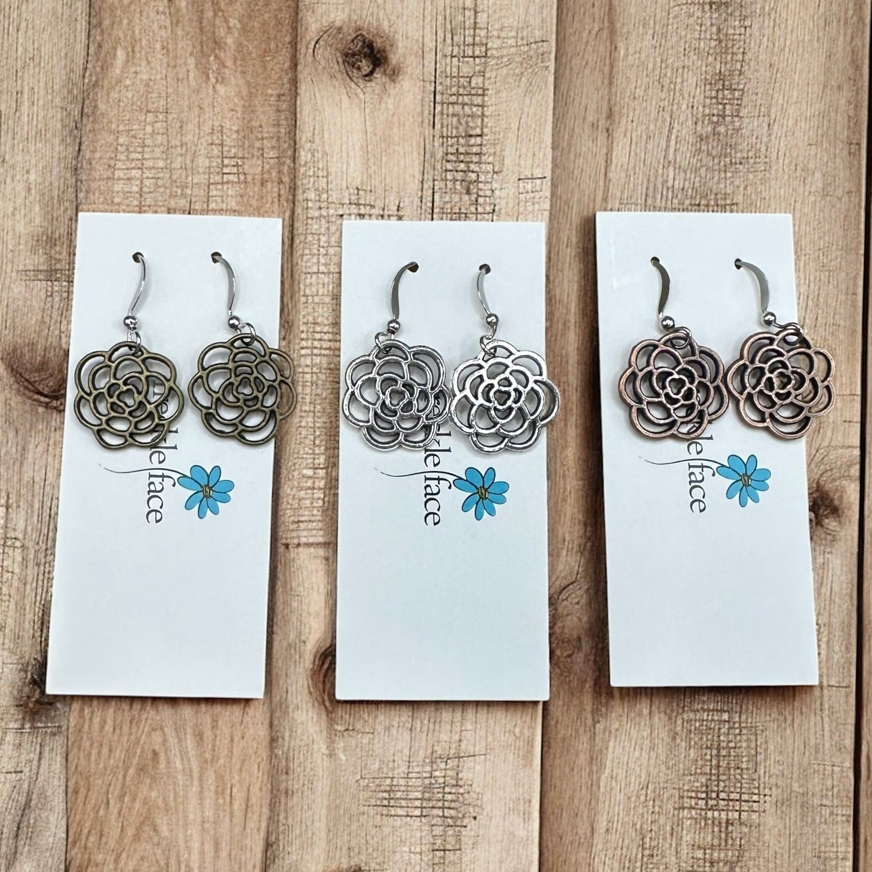 Rose Flower Earrings - Velora