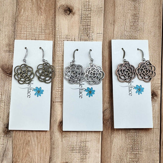 Rose Flower Earrings - Velora