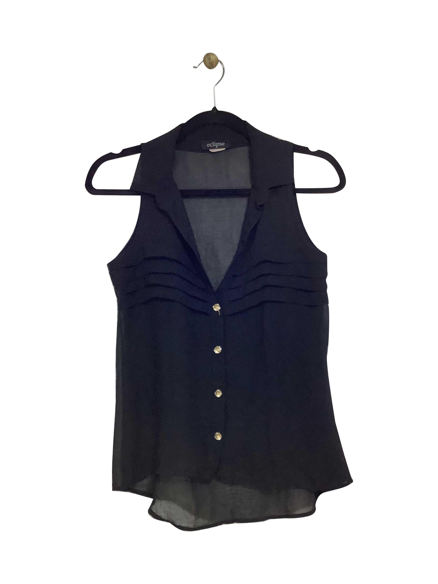 ECLIPSE Regular fit Button-down Top in Black - XS - Velora