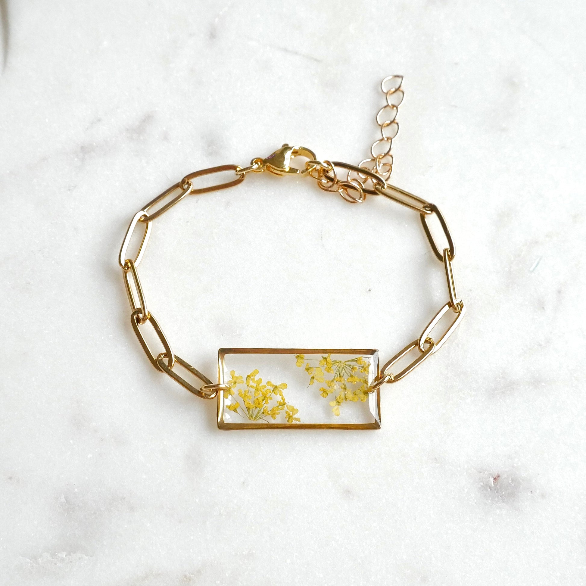 Bracelet Estelle jaune- rectangle moyen - Velora