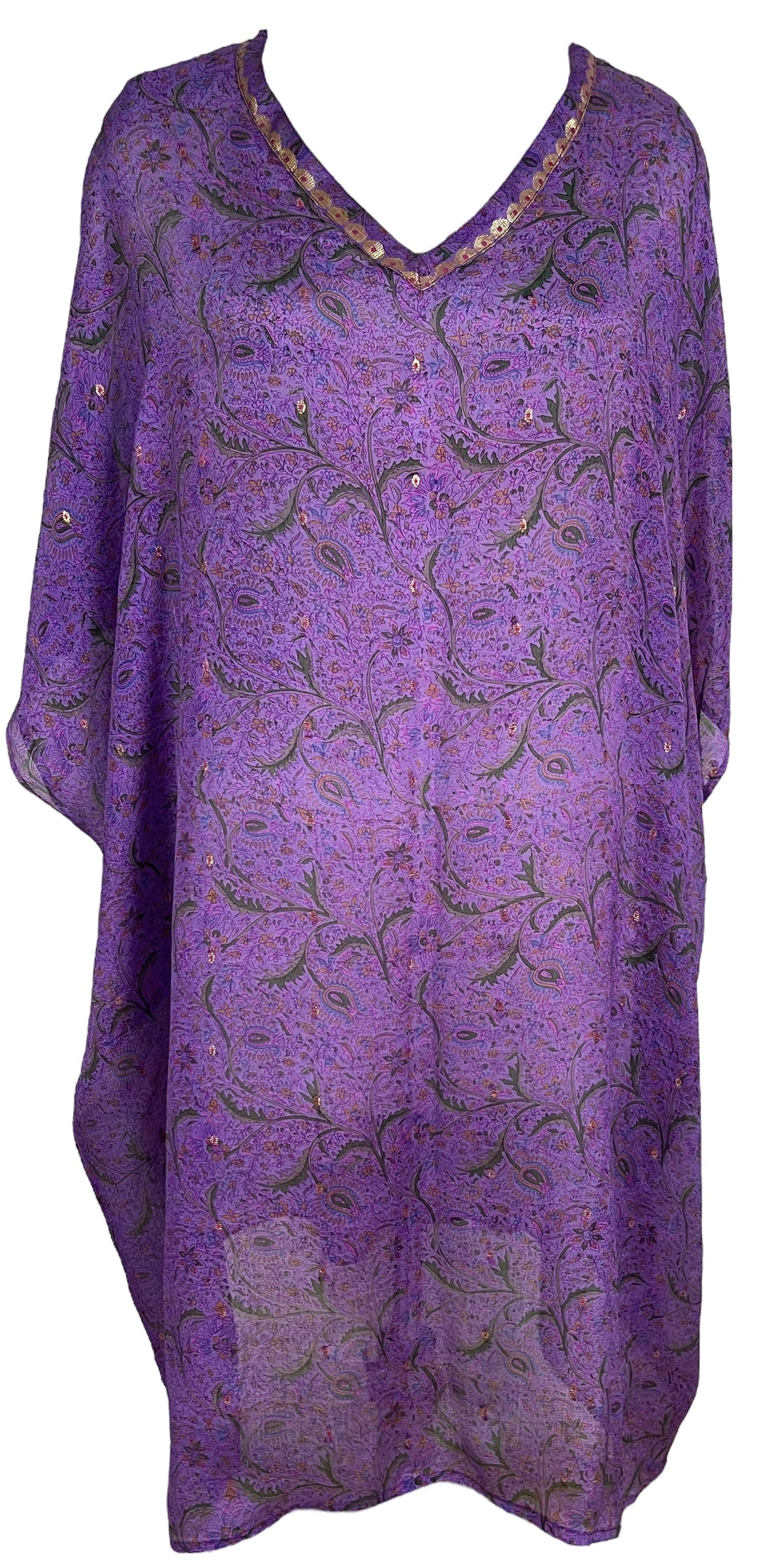 PRC6425 Avatar Pure Silk Midi Length Kaftan - Velora