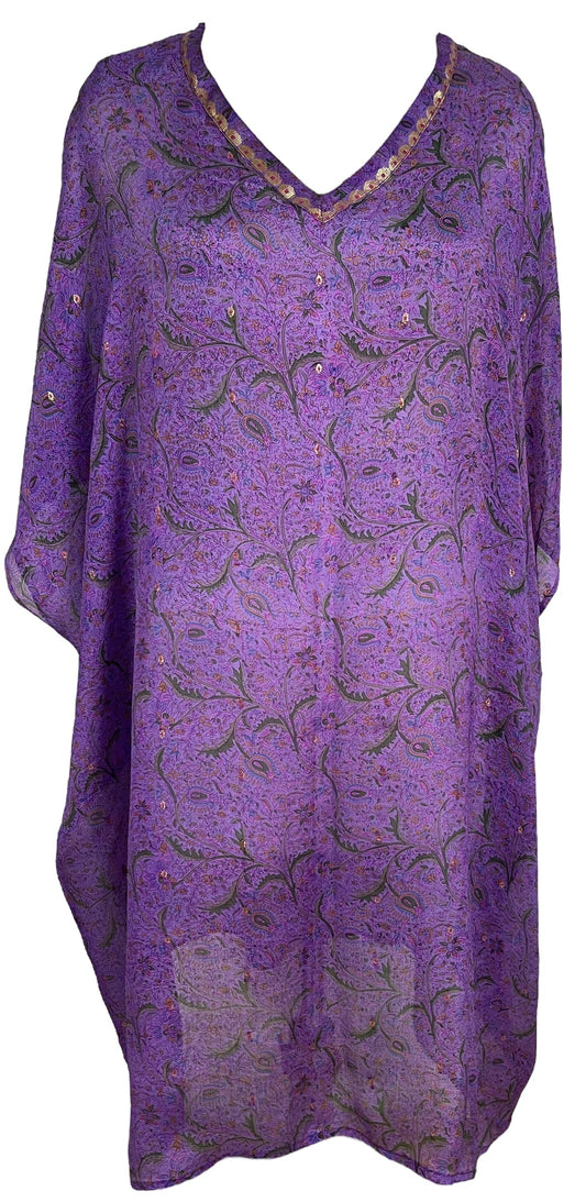 PRC6425 Avatar Pure Silk Midi Length Kaftan - Velora