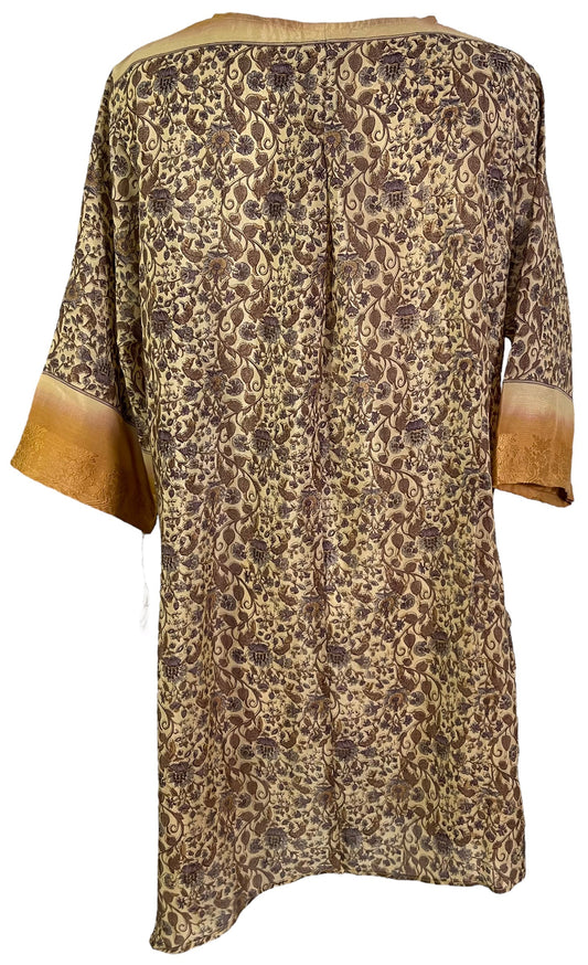 PRC6067 Avatar Pure Silk Self Pocket Tunic Dress - Velora