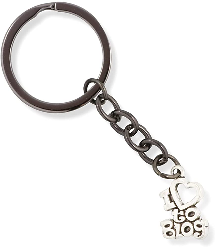 EPJ I Love to Blog Text Charm Keychain - Velora Luxury Fashion