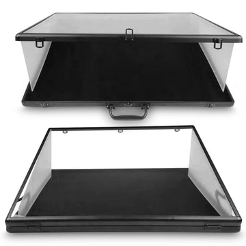 EVORETRO Lockable Display Case – Secure Showcase 24x36x4 Inch Black with removal Separator