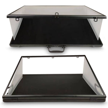 EVORETRO Lockable Showcase Display Case 36x24x1.65" Black – Secure & Stylish Storage for Collectibles