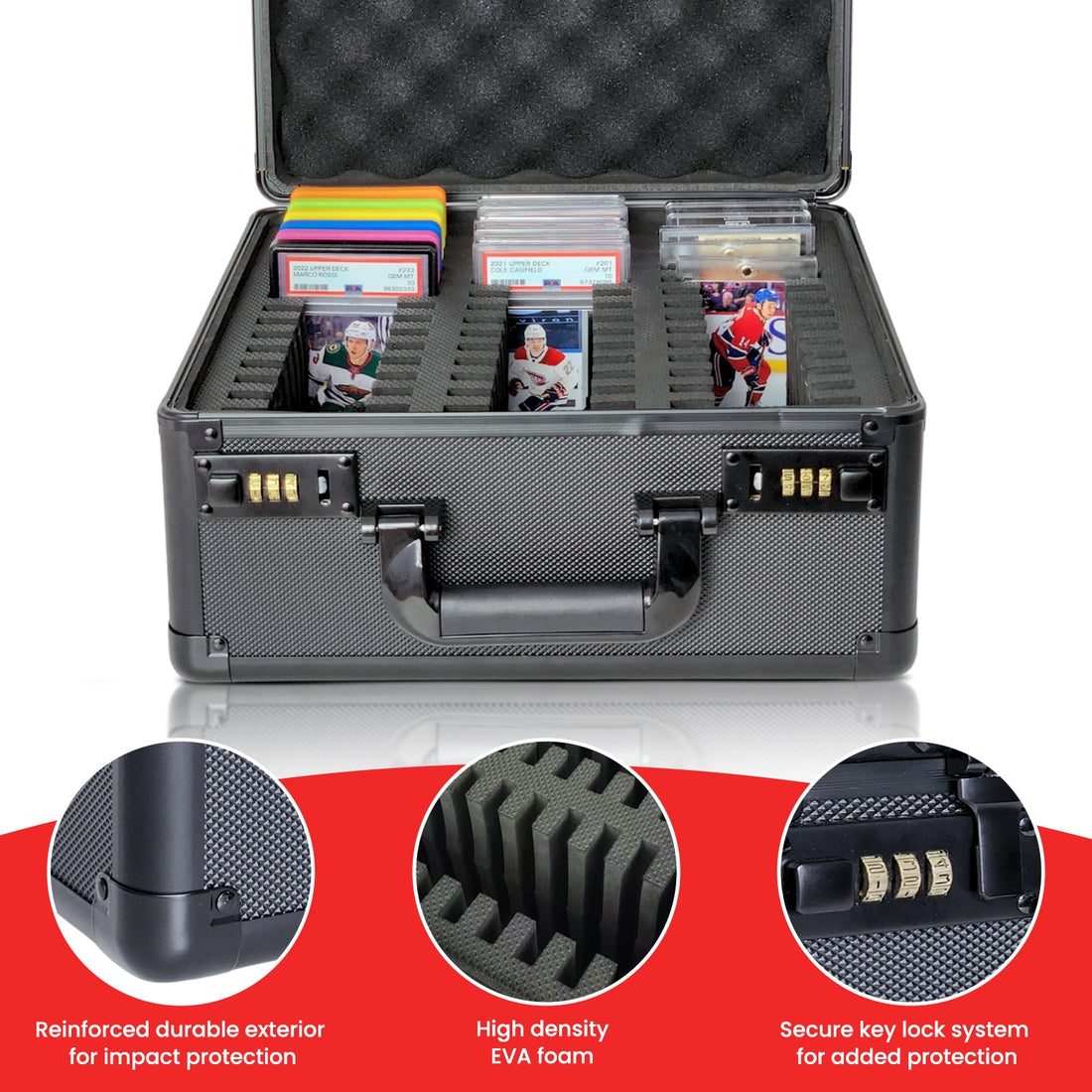 EVORETRO 3 Row with Individual Slot Fit for 42 Graded Cards - Black