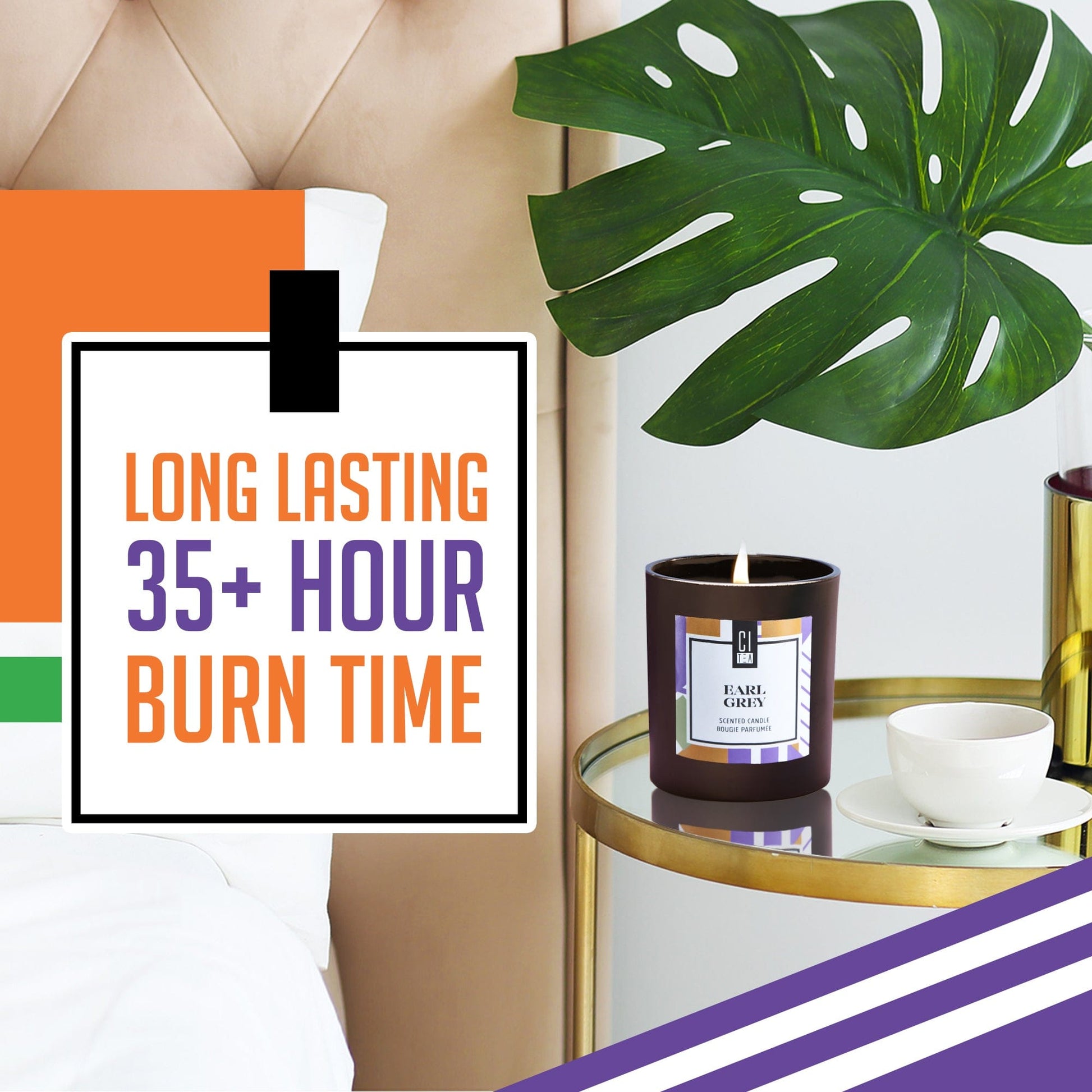 Earl Grey tea scent Soy Wax Candle - Bergamot & Rose - 8 oz - Velora Luxury Fashion