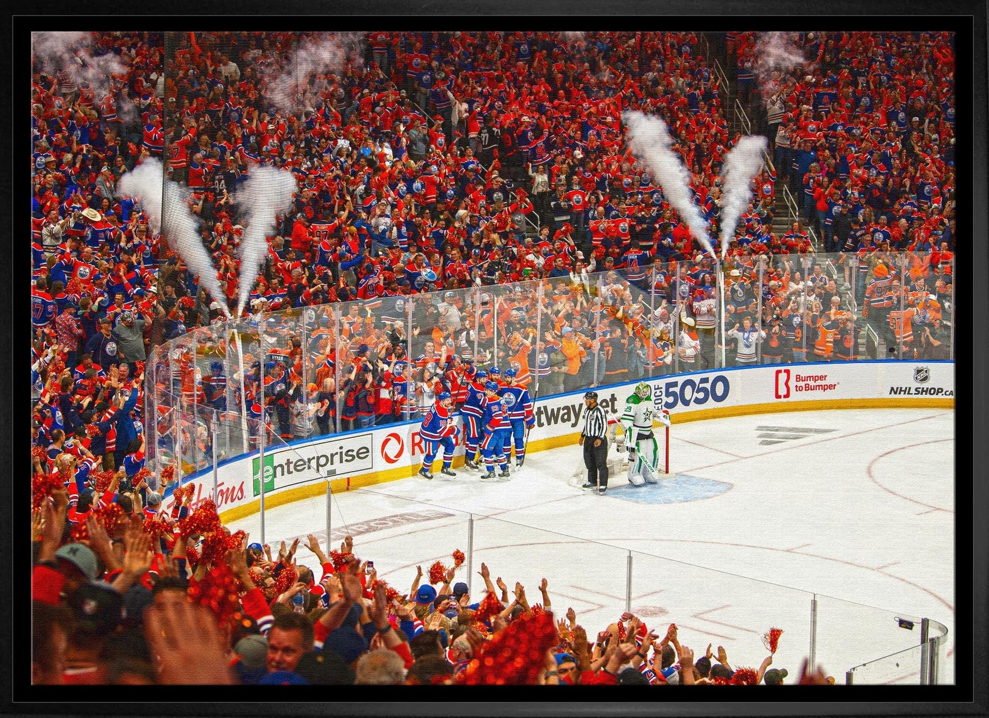 Edmonton Oilers 20x29 Framed Canvas Conference Final Celebration - Velora Luxury Fashion