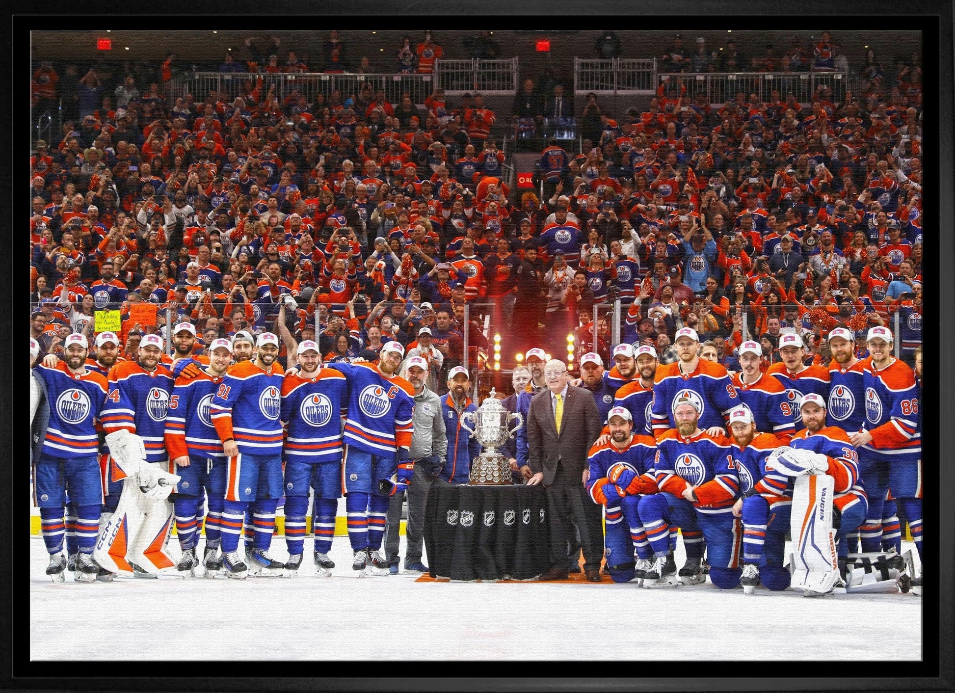 Edmonton Oilers 20x29 Framed Canvas Conference Final Trophy - Velora Luxury Fashion