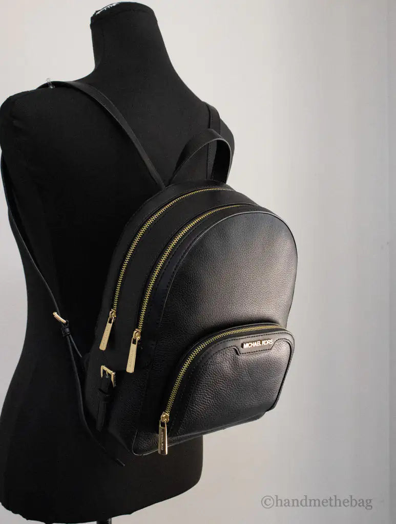 Michael Kors Jaycee Pebbled Leather Backpack Black