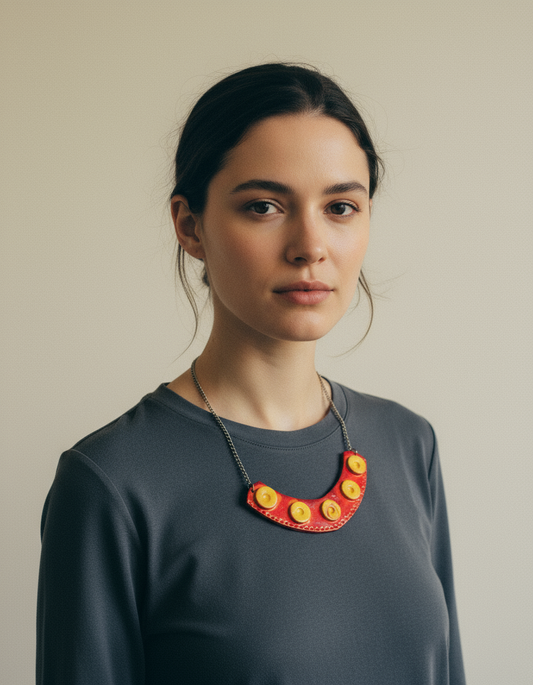 Burnt Orange Statement Jewelry Set Handmade - Velora Luxury Fashion
