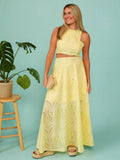 Eyelet Lace Top and Maxi Skirt Set - Velora Luxury Fashion