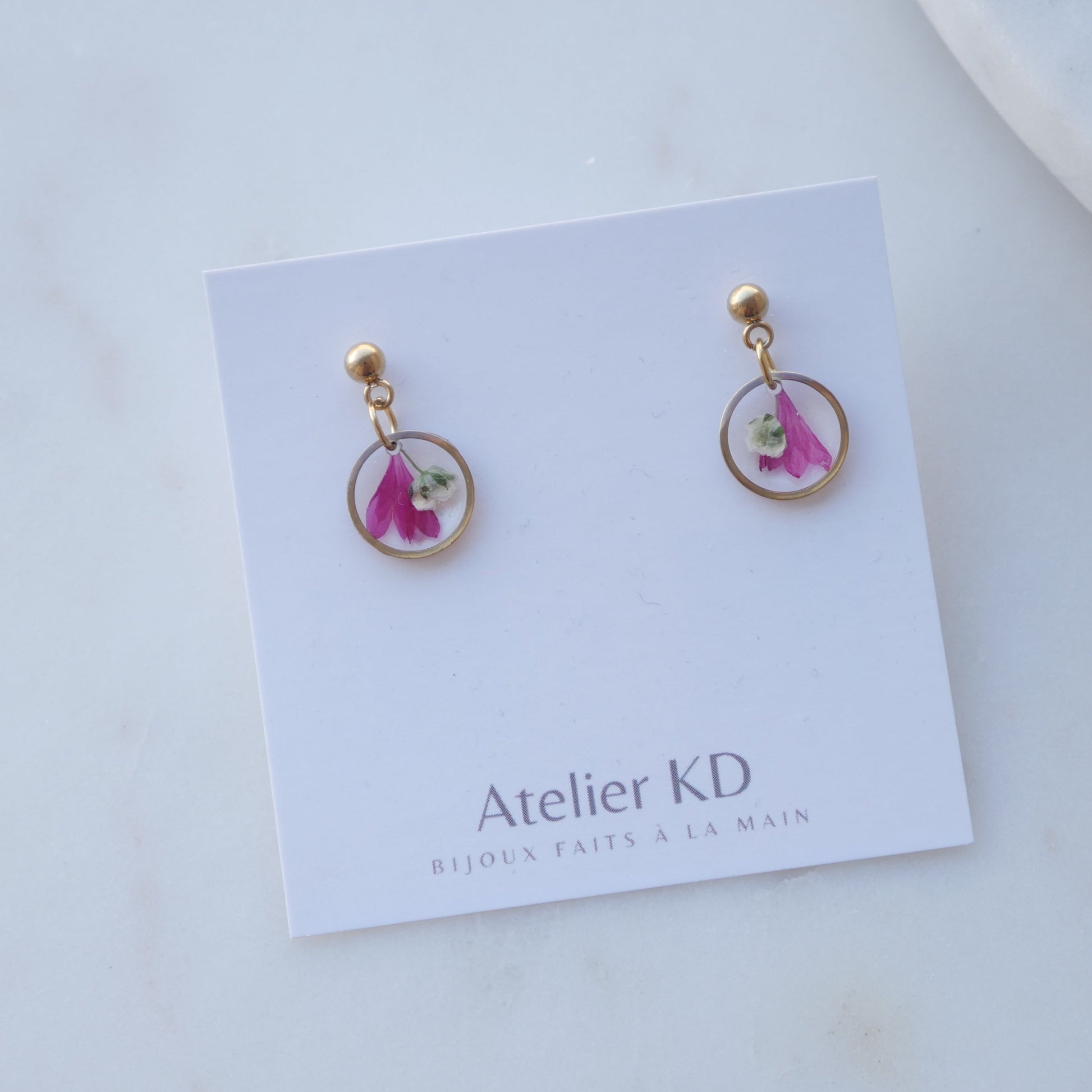 Boucles d'oreilles Lucy et gigi blanches - petit 12mm - Velora