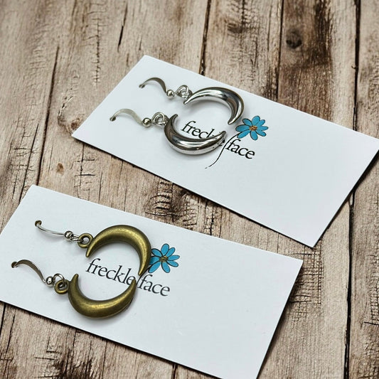 Bubble Moon Earrings - 3D Crescent Shape, Hypoallergenic, Nickel-free - Velora