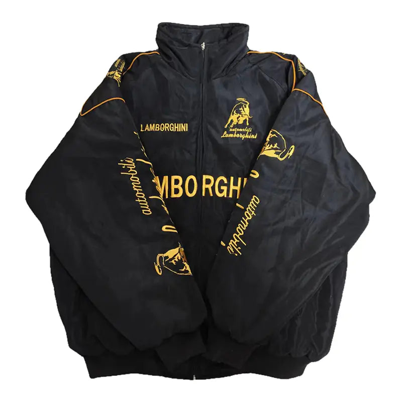 F1 Racing Motorcycle Jacket with Vintage Embroidery - Velora Luxury Fashion