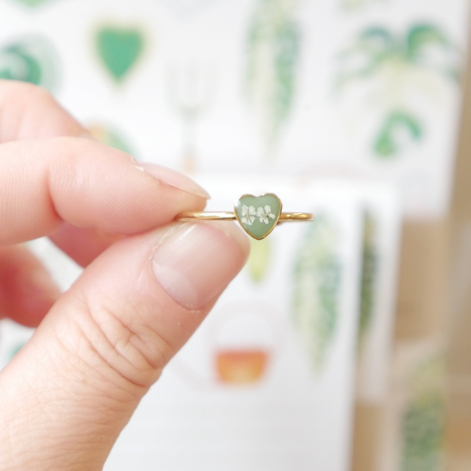 Bague automne - mini coeur (ajustable) - Velora