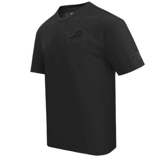 NFL DETROIT LIONS NEUTRAL MEN'S COTTON JERSEY DROP SHOULDER TEE FDL145314-BLK - Velora