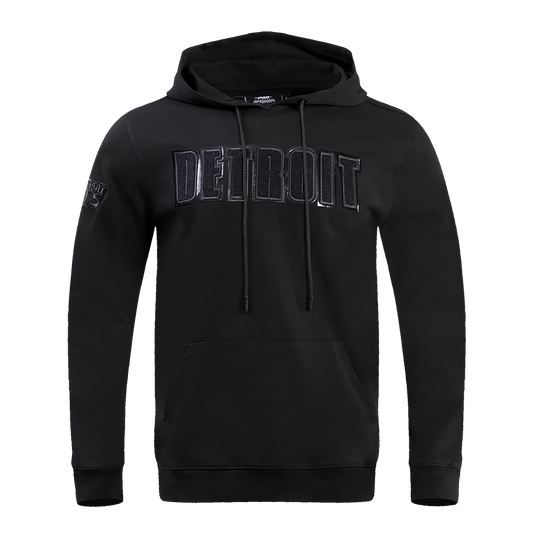 NFL DETROIT LIONS TRIPLE BLACK MEN'S PULLOVER HOODIE FDL5410282-3BK - Velora