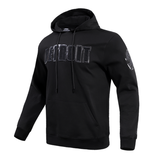 NFL DETROIT LIONS TRIPLE BLACK MEN'S PULLOVER HOODIE FDL5410282-3BK - Velora