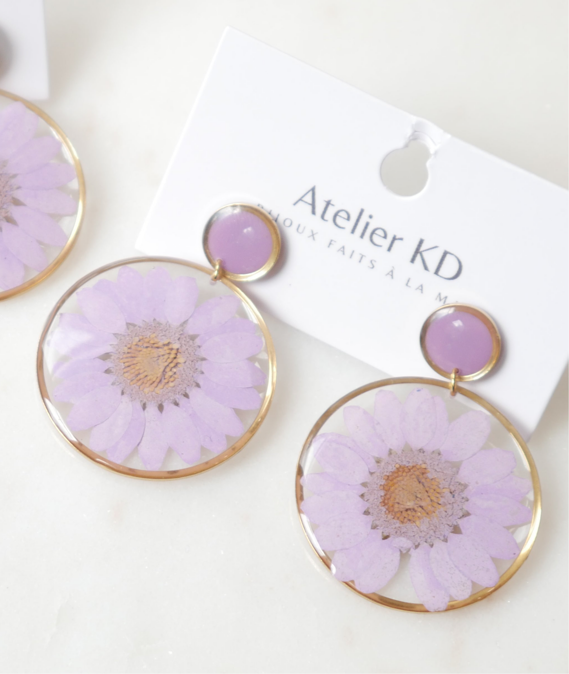 MBoucles d'oreilles duo Lila- rond (35mm) - Velora