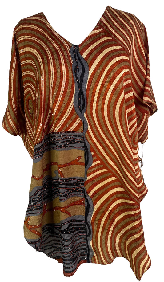 PRC6493 Avatar Pure Silk Waterfall Top - Velora