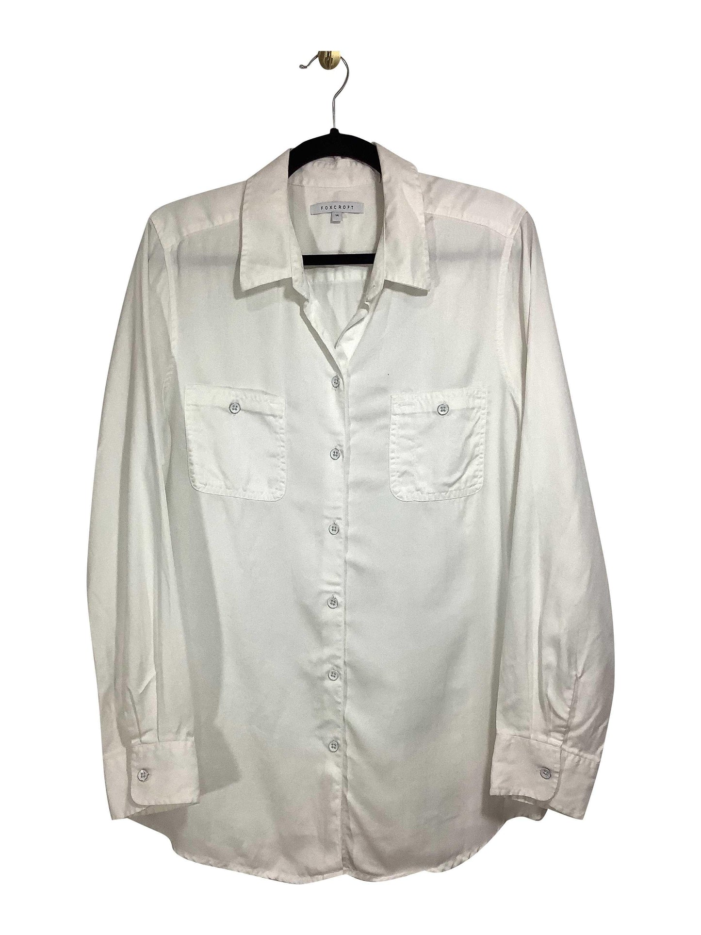 FOXCROFT Regular fit Button-down Top in White - 14 - Velora