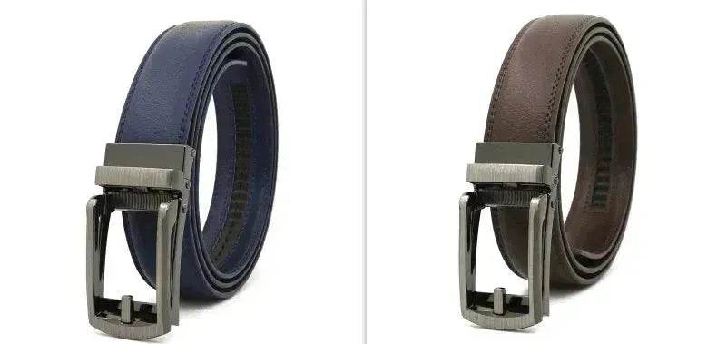 Fake Needle Belt Automatic Buckle Men Cowhide - Velora