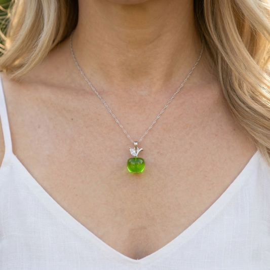 Fall Harvest Green Apple Pendant | Necklace